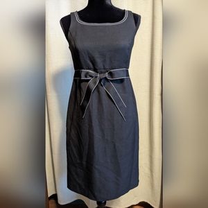 Studio I Petite 6P Black Dress with Ribbon Bow Waist